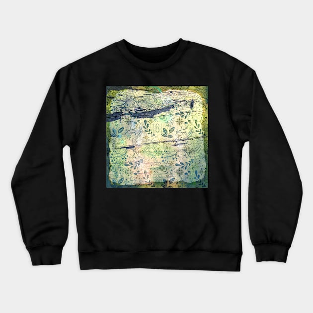Antique Faded Watercolor on Wood Crewneck Sweatshirt by marknprints